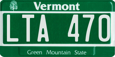 VT license plate LTA470