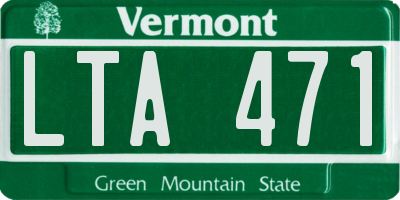 VT license plate LTA471