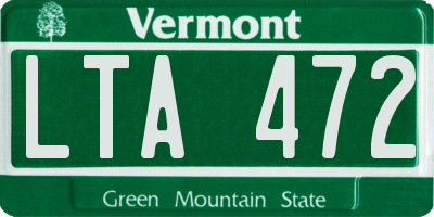 VT license plate LTA472