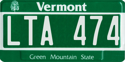 VT license plate LTA474