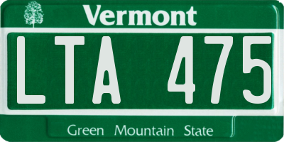 VT license plate LTA475