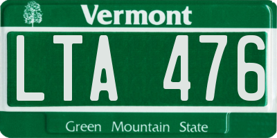 VT license plate LTA476