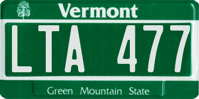 VT license plate LTA477