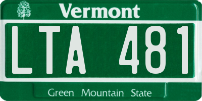 VT license plate LTA481