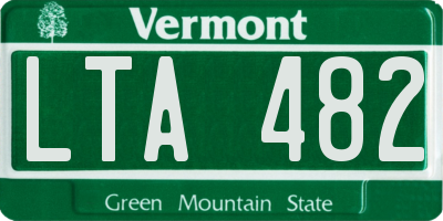 VT license plate LTA482