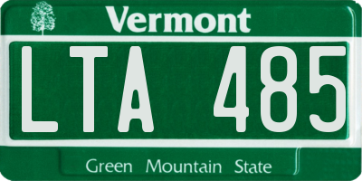 VT license plate LTA485
