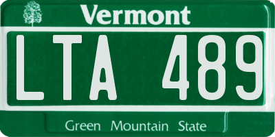 VT license plate LTA489