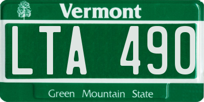VT license plate LTA490