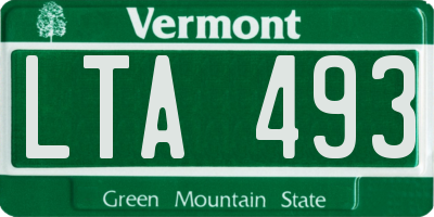 VT license plate LTA493