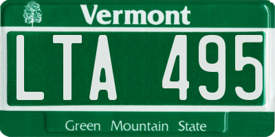 VT license plate LTA495