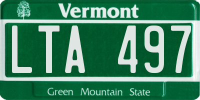 VT license plate LTA497