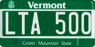 VT license plate LTA500
