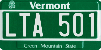 VT license plate LTA501