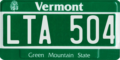 VT license plate LTA504