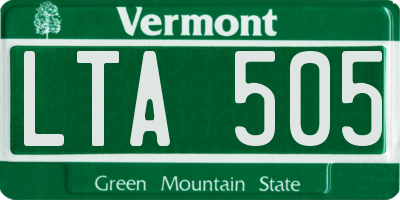 VT license plate LTA505