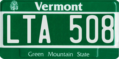 VT license plate LTA508