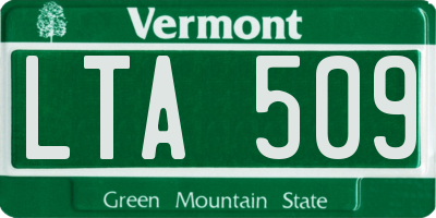 VT license plate LTA509