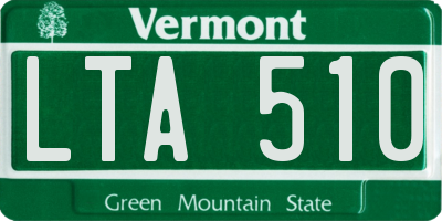 VT license plate LTA510