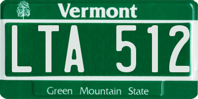 VT license plate LTA512