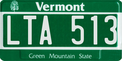VT license plate LTA513