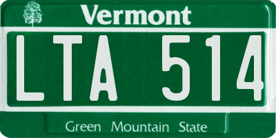 VT license plate LTA514