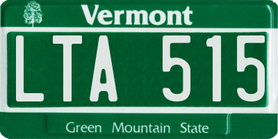 VT license plate LTA515