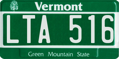 VT license plate LTA516