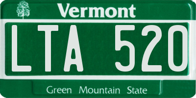 VT license plate LTA520