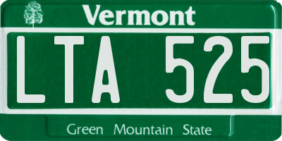 VT license plate LTA525