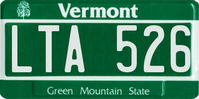 VT license plate LTA526