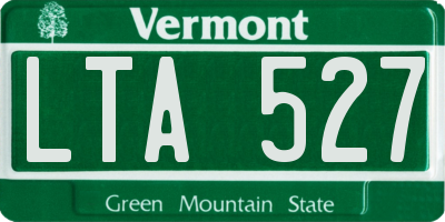 VT license plate LTA527