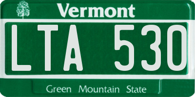 VT license plate LTA530