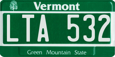VT license plate LTA532