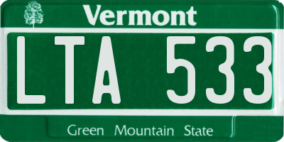 VT license plate LTA533