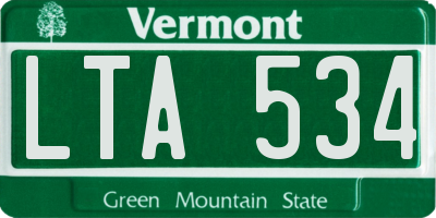 VT license plate LTA534