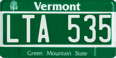 VT license plate LTA535