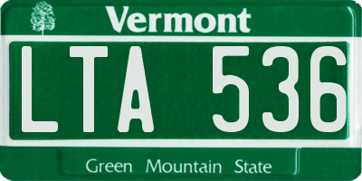 VT license plate LTA536