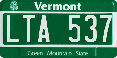 VT license plate LTA537