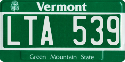 VT license plate LTA539