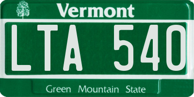 VT license plate LTA540