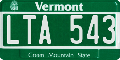 VT license plate LTA543