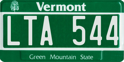 VT license plate LTA544