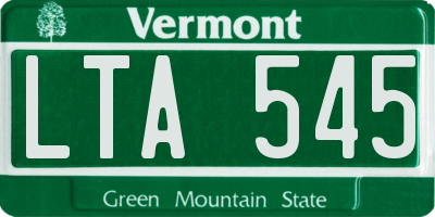 VT license plate LTA545