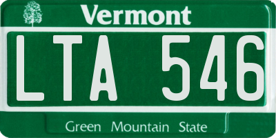 VT license plate LTA546