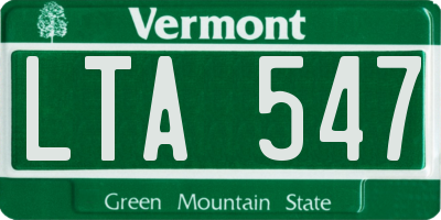 VT license plate LTA547