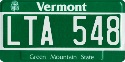 VT license plate LTA548