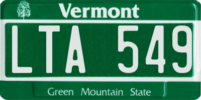 VT license plate LTA549