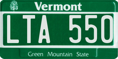 VT license plate LTA550