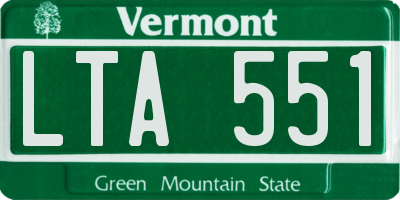 VT license plate LTA551
