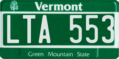 VT license plate LTA553